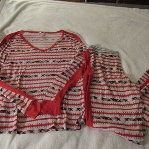 Victoria's Secret White/Red/Pink Pajamas  Size Large